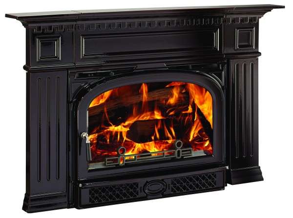 VC Montpelier Wood Burning Insert with Georgian Surround with Fire Majolica Brown